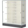 Waddell Display Case Of Ghent Colossus Floor Case, Plaque Back, Satin Frame, 60"L x 66"H x 20"D 2605-PB-SN